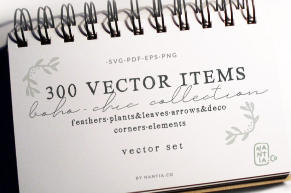 300 Boho-Chic Vectors Mega Pack