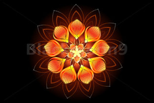 Abstract Orange Flower: A Unique Design for Luxury Jewelry and Art