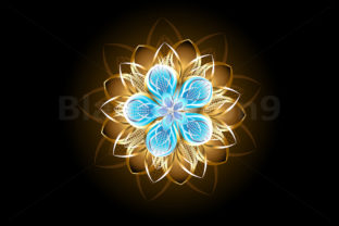 Abstract Turquoise Flower Design