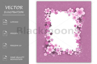 Banner with Sakura Flowers