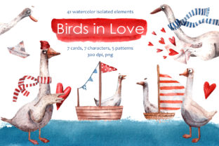 Birds in Love - Watercolor Clip Art Set: A Creative Resource for Designers and Artists