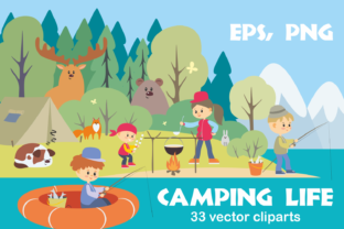 Camping Life. Vector Cliparts.