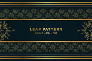 Gold Leaf Pattern Green Background