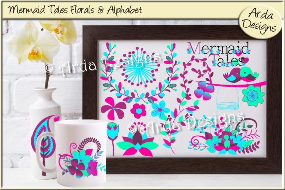 Mermaid Tales Florals Alphabet: A Creative Resource for Design Enthusiasts