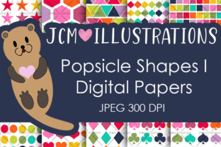 Popsicle Shapes I Digital Papers: A Creative Resource for Design Enthusiasts