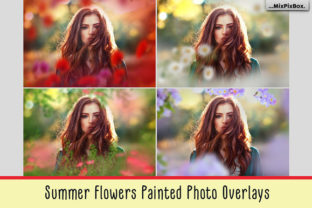 Summer Flowers Painted Overlays: Enhancing Design with Floral Elements