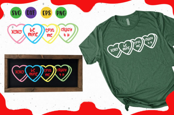 Valentine Conversation Hearts Design Assets
